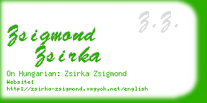 zsigmond zsirka business card